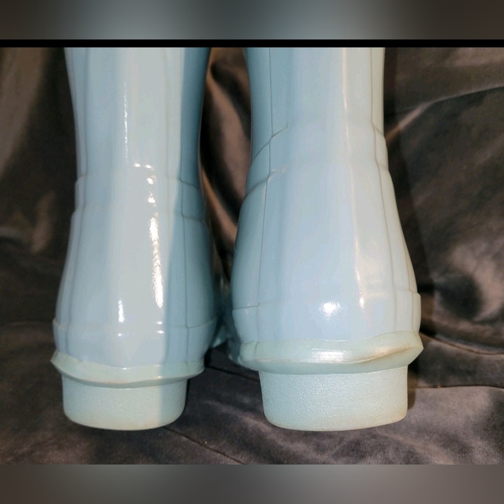 Hunter Original Tall Blue Green Waterproof 7 Boot W/ Matching Metallic Socks - Picture 9 of 16
